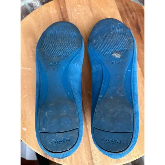 Coach Leila Ballet Suede - Ink Blue Size 11B - Picture 7 of 8